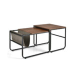 Rustic Brown Nesting Coffee Tables with Storage Pocket (Set of 2) 8 Rustic Brown Nesting Coffee Tables with Storage Pocket (Set of 2)
