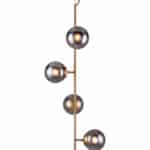 Modern Deco Gold Ceiling Lamp with Smoked Glass Shades 16 Modern Deco Gold Ceiling Lamp with Smoked Glass Shades