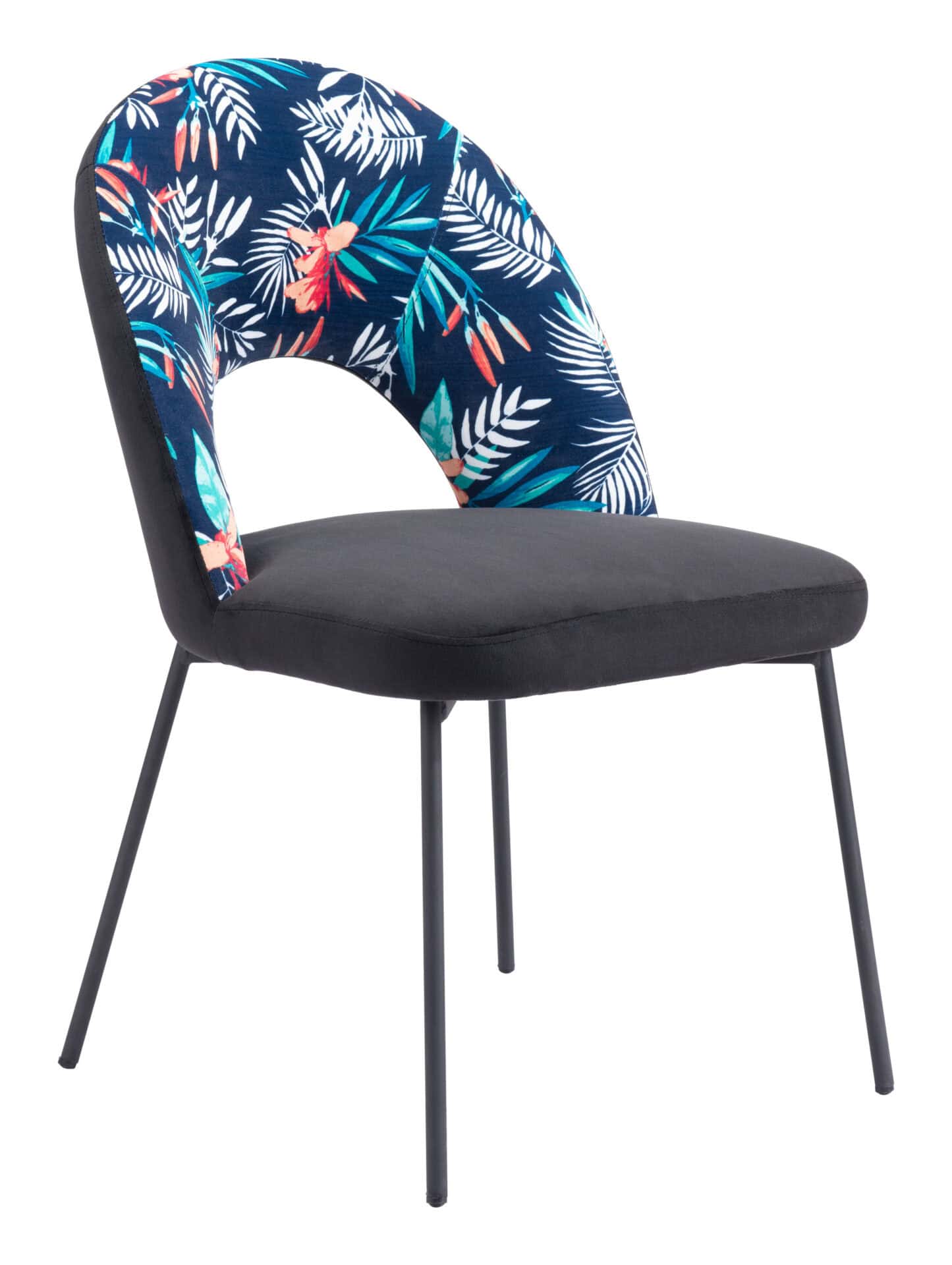 Multicolor Velvet Dining Chairs with Steel Frame (Set of 2) 5 Multicolor Velvet Dining Chairs with Steel Frame (Set of 2) - Image 5