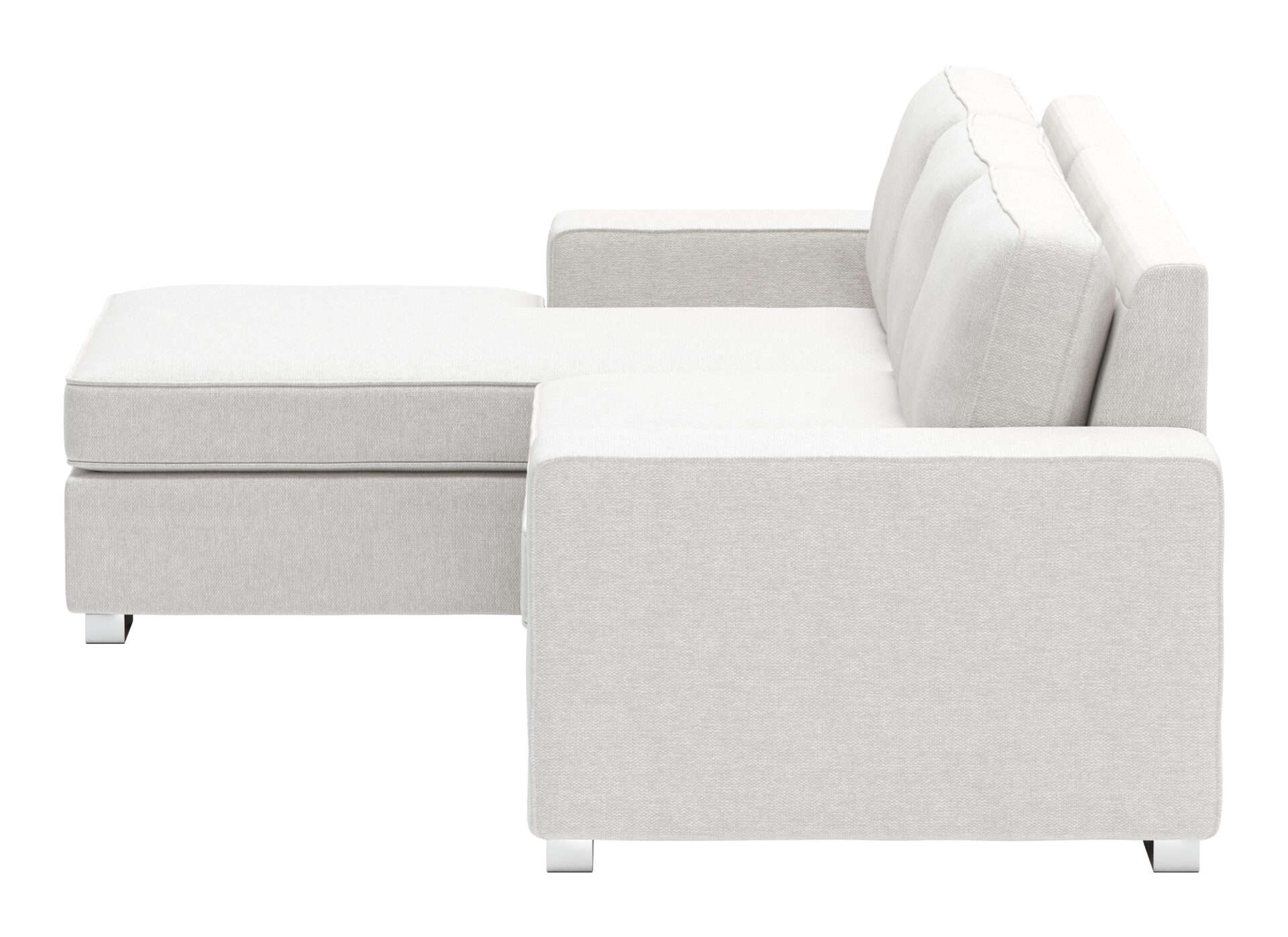 White Sectional Sofa with Modular Design and Chrome Steel Legs 8 White Sectional Sofa with Modular Design and Chrome Steel Legs - Image 8