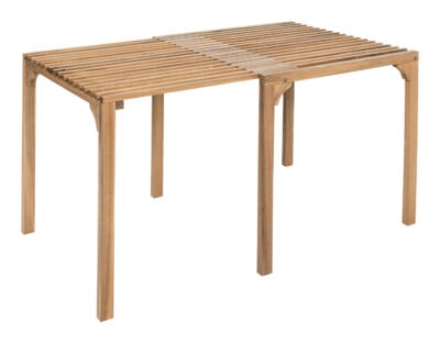 Extendable Natural Acacia Wood Dining Table for Indoor Outdoor Use