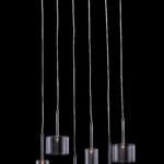 Waterfall-Inspired Chrome Ceiling Lamp with Six Glass Cylinders