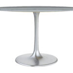 Gray Marble Top Dining Table with Steel Base, Seats 4 11 Gray Marble Top Dining Table with Steel Base, Seats 4