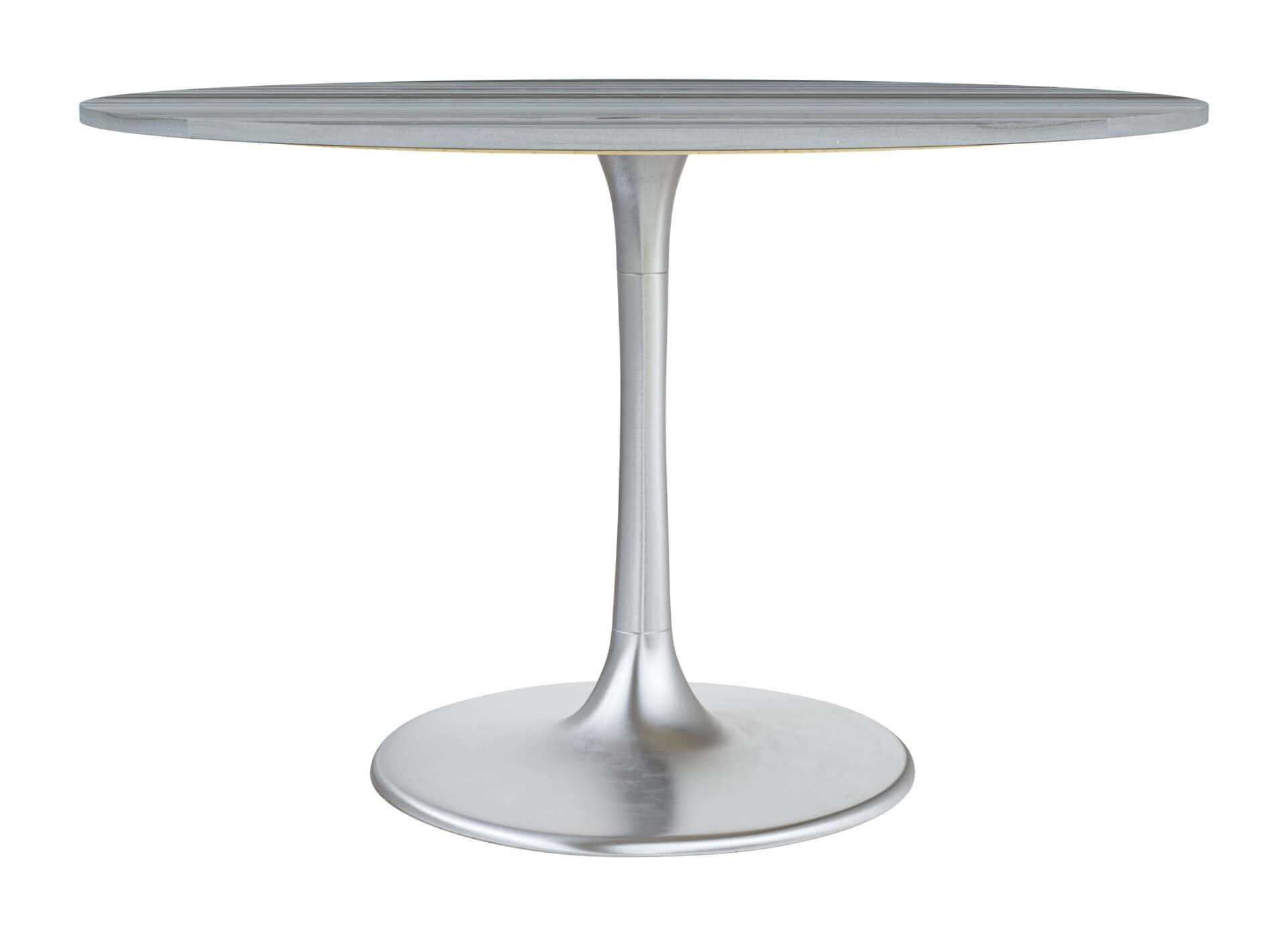 Gray Marble Top Dining Table with Steel Base, Seats 4 3 Gray Marble Top Dining Table with Steel Base, Seats 4 - Image 3
