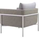 Gray Outdoor Armchair with Cushions and Weather Resistant Frame