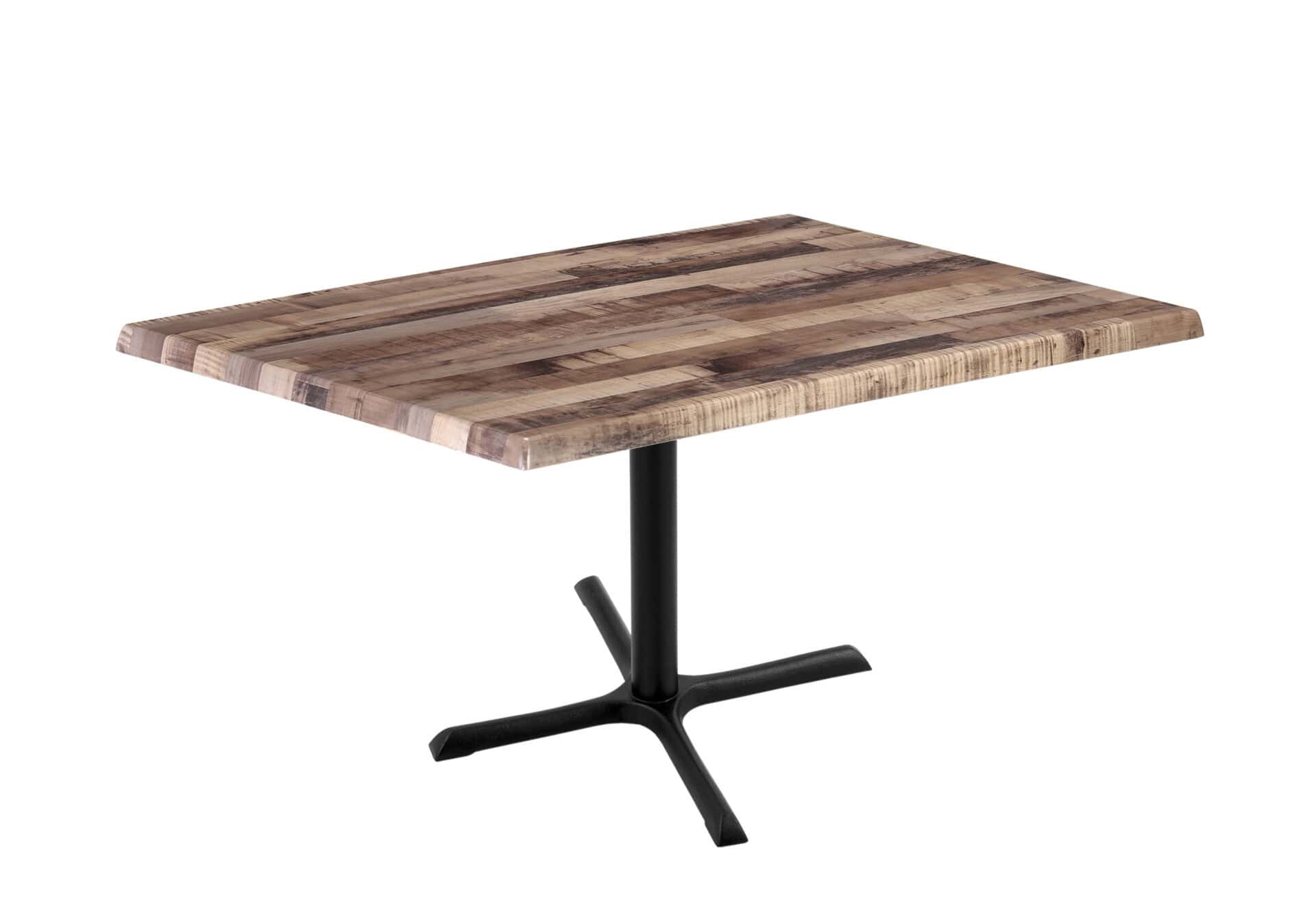 30-Inch Tall Indoor/Outdoor Table with 30 x 48-Inch Diameter Rustic Rectangle Top, Black Wrinkle Base, and 30 x 30-Inch Diameter Foot 1 30-Inch Tall Indoor/Outdoor Table with 30 x 48-Inch Diameter Rustic Rectangle Top, Black Wrinkle Base, and 30 x 30-Inch Diameter Foot