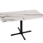 30-Inch Tall Indoor/Outdoor Table with 30 x 48-Inch Diameter White Marble Rectangle Top, Black Wrinkle Base, and 30 x 30-Inch Diameter Foot 6 30-Inch Tall Indoor/Outdoor Table with 30 x 48-Inch Diameter White Marble Rectangle Top, Black Wrinkle Base, and 30 x 30-Inch Diameter Foot