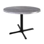 30-Inch Tall Indoor/Outdoor Table with 30-Inch Diameter Greystone Round Top, Black Wrinkle Base, and 30 x 30-Inch Diameter Foot 6 30-Inch Tall Indoor/Outdoor Table with 30-Inch Diameter Greystone Round Top, Black Wrinkle Base, and 30 x 30-Inch Diameter Foot