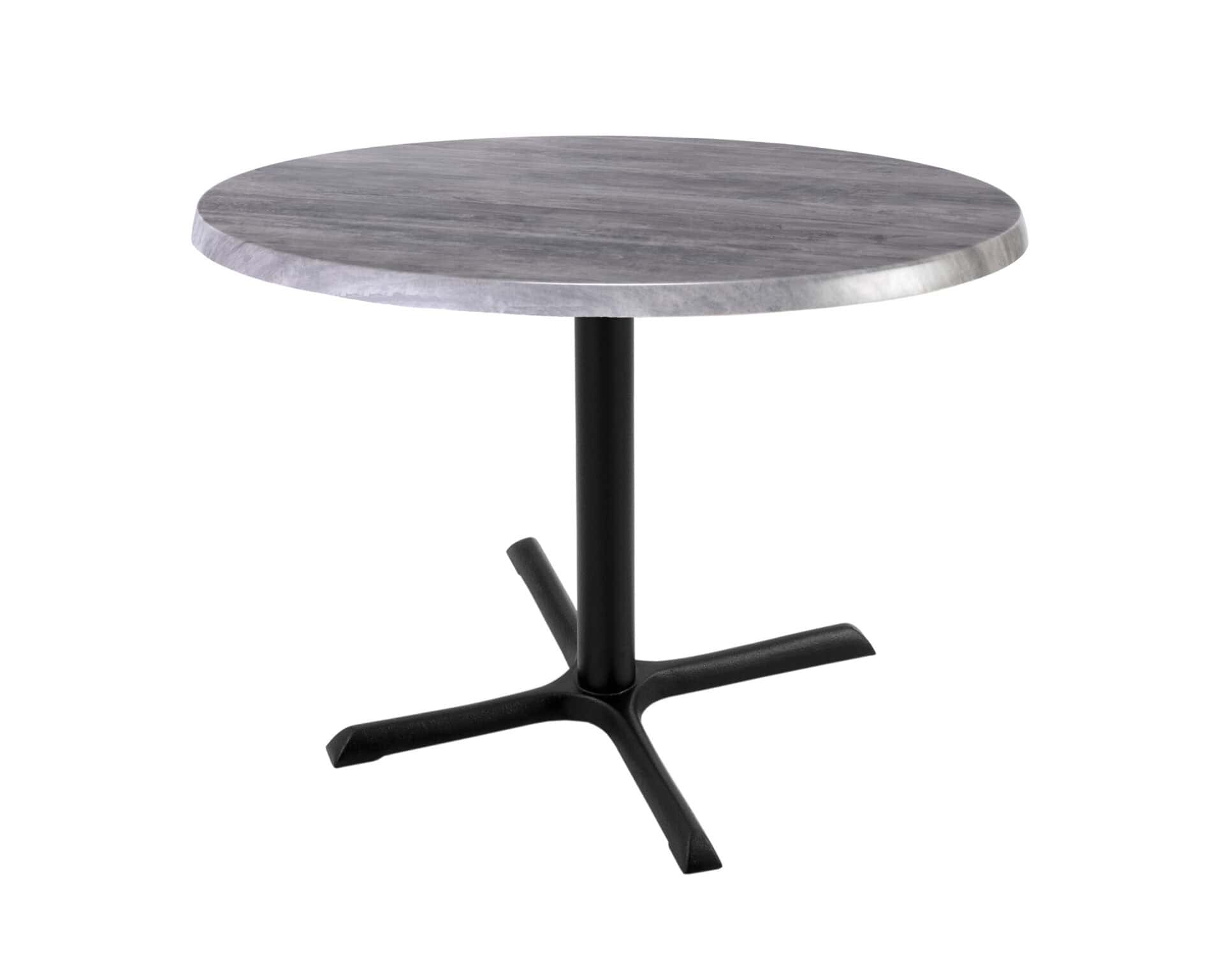 30-Inch Tall Indoor/Outdoor Table with 30-Inch Diameter Greystone Round Top, Black Wrinkle Base, and 30 x 30-Inch Diameter Foot 1 30-Inch Tall Indoor/Outdoor Table with 30-Inch Diameter Greystone Round Top, Black Wrinkle Base, and 30 x 30-Inch Diameter Foot
