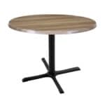 30-Inch Tall Indoor/Outdoor Table with 30-Inch Diameter Natural Round Top, Black Wrinkle Base, and 30 x 30-Inch Diameter Foot 6 30-Inch Tall Indoor/Outdoor Table with 30-Inch Diameter Natural Round Top, Black Wrinkle Base, and 30 x 30-Inch Diameter Foot