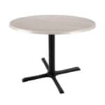 30-Inch Tall Indoor/Outdoor Table with 30-Inch Diameter White Ash Round Top, Black Wrinkle Base, and 30 x 30-Inch Diameter Foot 6 30-Inch Tall Indoor/Outdoor Table with 30-Inch Diameter White Ash Round Top, Black Wrinkle Base, and 30 x 30-Inch Diameter Foot