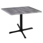 30-Inch Tall Indoor/Outdoor Table with 30 x 30-Inch Diameter Greystone Square Top, Black Wrinkle Base, and 30 x 30-Inch Diameter Foot 6 30-Inch Tall Indoor/Outdoor Table with 30 x 30-Inch Diameter Greystone Square Top, Black Wrinkle Base, and 30 x 30-Inch Diameter Foot