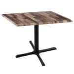30-Inch Tall Indoor/Outdoor Table with 30 x 30-Inch Diameter Rustic Square Top, Black Wrinkle Base, and 30 x 30-Inch Diameter Foot 6 30-Inch Tall Indoor/Outdoor Table with 30 x 30-Inch Diameter Rustic Square Top, Black Wrinkle Base, and 30 x 30-Inch Diameter Foot
