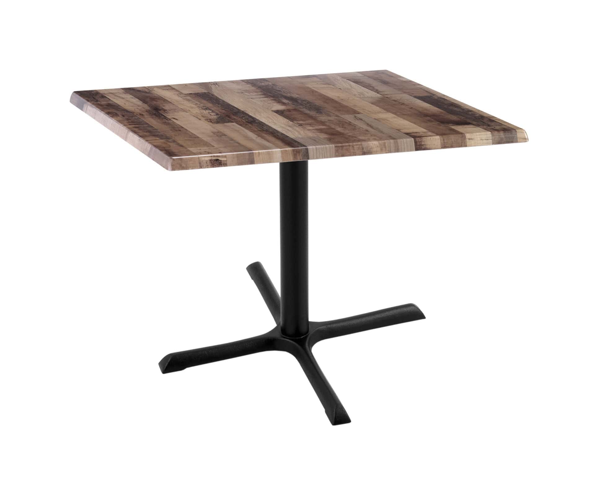 30-Inch Tall Indoor/Outdoor Table with 30 x 30-Inch Diameter Rustic Square Top, Black Wrinkle Base, and 30 x 30-Inch Diameter Foot 1 30-Inch Tall Indoor/Outdoor Table with 30 x 30-Inch Diameter Rustic Square Top, Black Wrinkle Base, and 30 x 30-Inch Diameter Foot