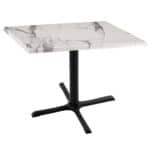 30-Inch Tall Indoor/Outdoor Table with 30 x 30-Inch Diameter White Marble Square Top, Black Wrinkle Base, and 30 x 30-Inch Diameter Foot 6 30-Inch Tall Indoor/Outdoor Table with 30 x 30-Inch Diameter White Marble Square Top, Black Wrinkle Base, and 30 x 30-Inch Diameter Foot