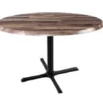 30-Inch Tall Indoor/Outdoor Table with 36-Inch Diameter Rustic Round Top, Black Wrinkle Base, and 30 x 30-Inch Diameter Foot 6 30-Inch Tall Indoor/Outdoor Table with 36-Inch Diameter Rustic Round Top, Black Wrinkle Base, and 30 x 30-Inch Diameter Foot