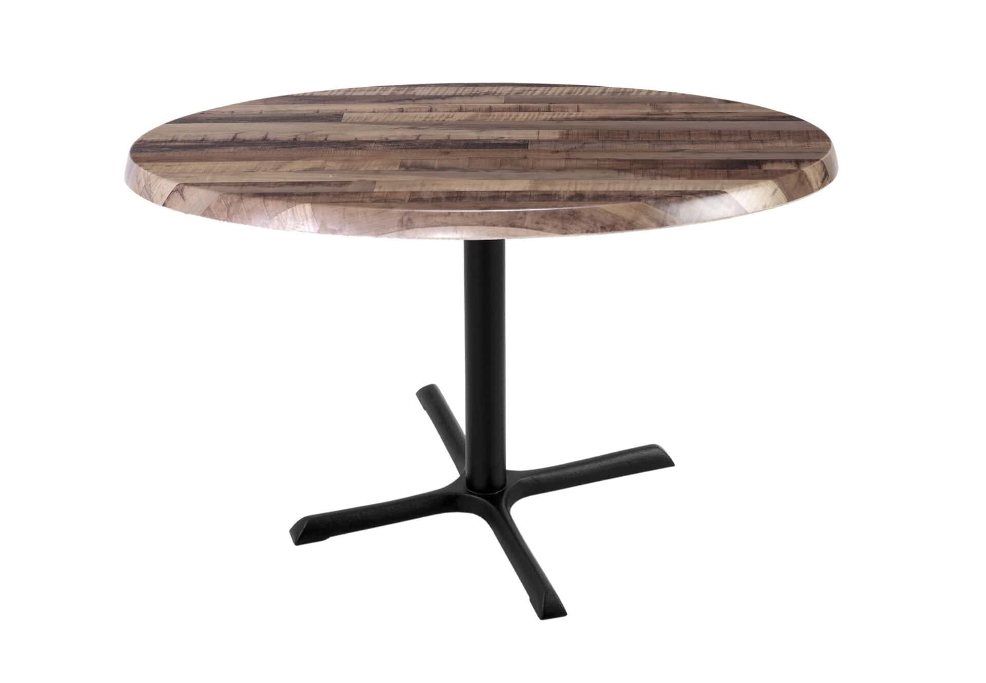 30-Inch Tall Indoor/Outdoor Table with 36-Inch Diameter Rustic Round Top, Black Wrinkle Base, and 30 x 30-Inch Diameter Foot 1 30-Inch Tall Indoor/Outdoor Table with 36-Inch Diameter Rustic Round Top, Black Wrinkle Base, and 30 x 30-Inch Diameter Foot