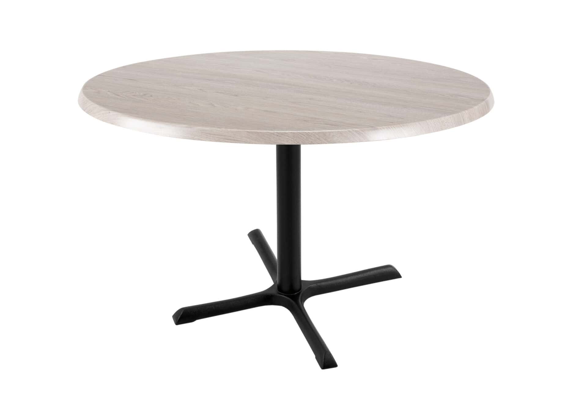 30-Inch Tall Indoor/Outdoor Table with 36-Inch Diameter White Ash Round Top, Black Wrinkle Base, and 30 x 30-Inch Diameter Foot 1 30-Inch Tall Indoor/Outdoor Table with 36-Inch Diameter White Ash Round Top, Black Wrinkle Base, and 30 x 30-Inch Diameter Foot