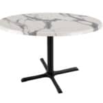30-Inch Tall Indoor/Outdoor Table with 36-Inch Diameter White Marble Round Top, Black Wrinkle Base, and 30 x 30-Inch Diameter Foot 6 30-Inch Tall Indoor/Outdoor Table with 36-Inch Diameter White Marble Round Top, Black Wrinkle Base, and 30 x 30-Inch Diameter Foot