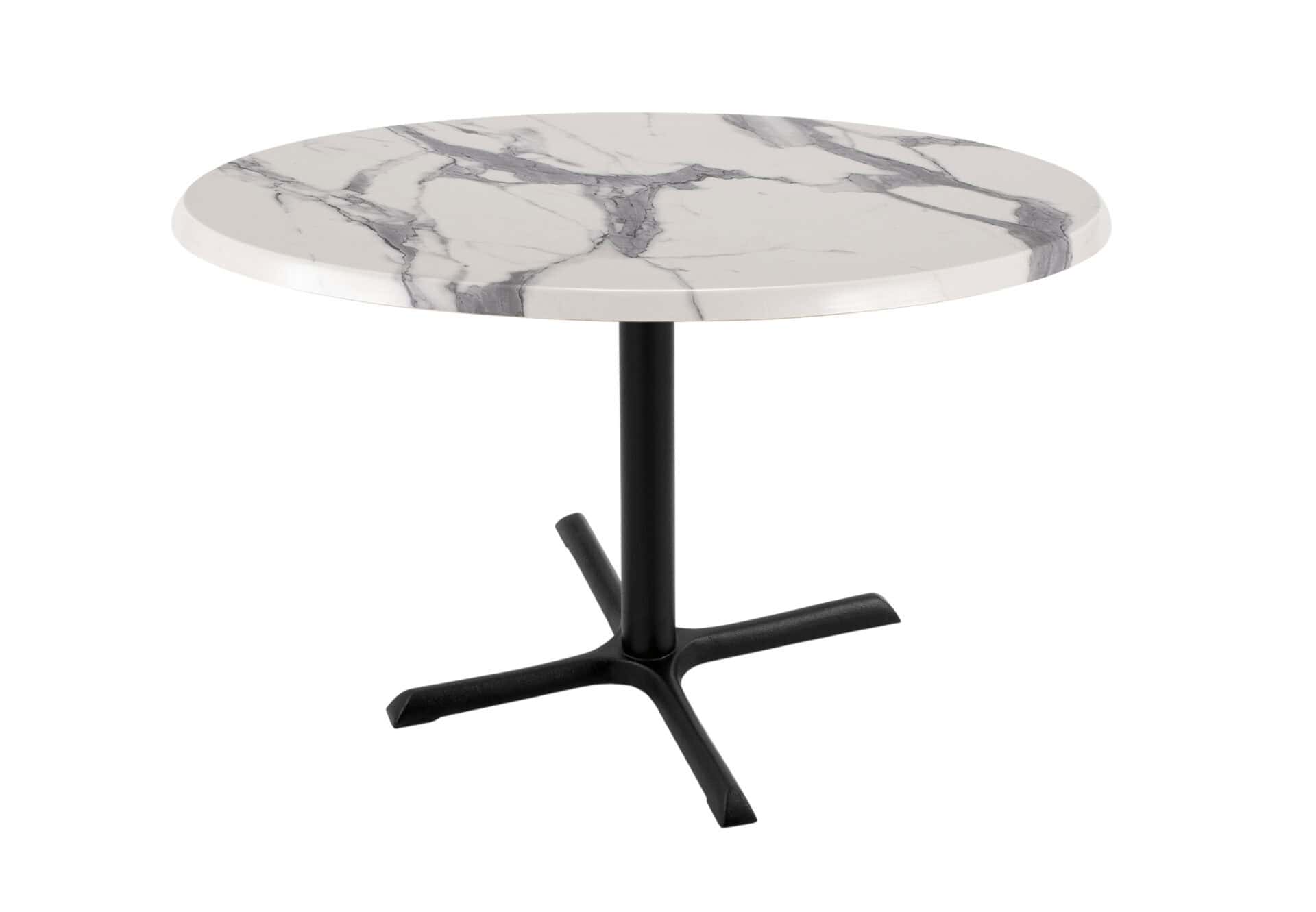 30-Inch Tall Indoor/Outdoor Table with 36-Inch Diameter White Marble Round Top, Black Wrinkle Base, and 30 x 30-Inch Diameter Foot 1 30-Inch Tall Indoor/Outdoor Table with 36-Inch Diameter White Marble Round Top, Black Wrinkle Base, and 30 x 30-Inch Diameter Foot