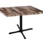 30-Inch Tall Indoor/Outdoor Table with 36 x 36-Inch Diameter Rustic Square Top, Black Wrinkle Base, and 30 x 30-Inch Diameter Foot 6 30-Inch Tall Indoor/Outdoor Table with 36 x 36-Inch Diameter Rustic Square Top, Black Wrinkle Base, and 30 x 30-Inch Diameter Foot