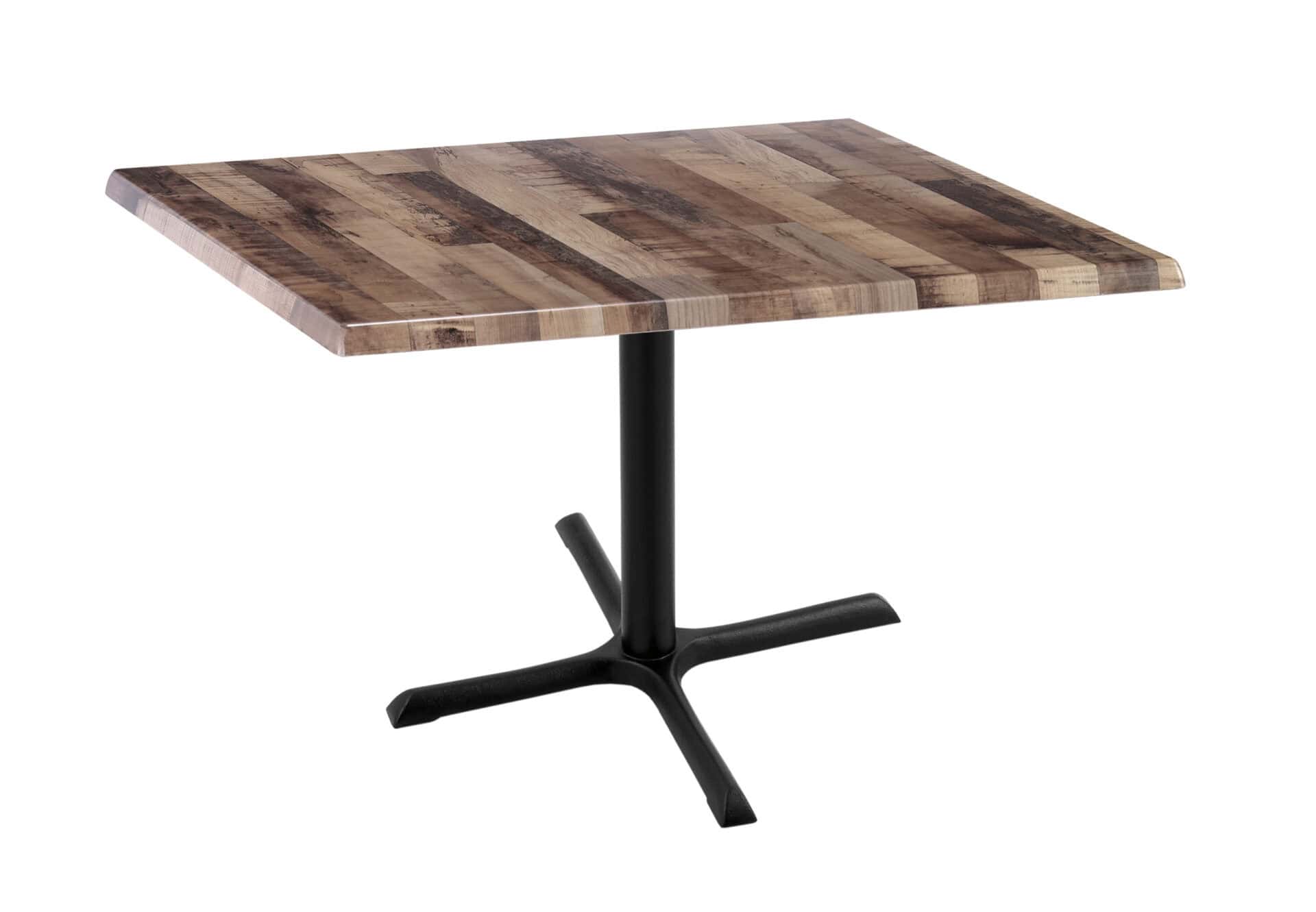 30-Inch Tall Indoor/Outdoor Table with 36 x 36-Inch Diameter Rustic Square Top, Black Wrinkle Base, and 30 x 30-Inch Diameter Foot 1 30-Inch Tall Indoor/Outdoor Table with 36 x 36-Inch Diameter Rustic Square Top, Black Wrinkle Base, and 30 x 30-Inch Diameter Foot