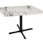 30-Inch Tall Indoor/Outdoor Table with 36 x 36-Inch Diameter White Marble Square Top, Black Wrinkle Base, and 30 x 30-Inch Diameter Foot 6 30-Inch Tall Indoor/Outdoor Table with 36 x 36-Inch Diameter White Marble Square Top, Black Wrinkle Base, and 30 x 30-Inch Diameter Foot