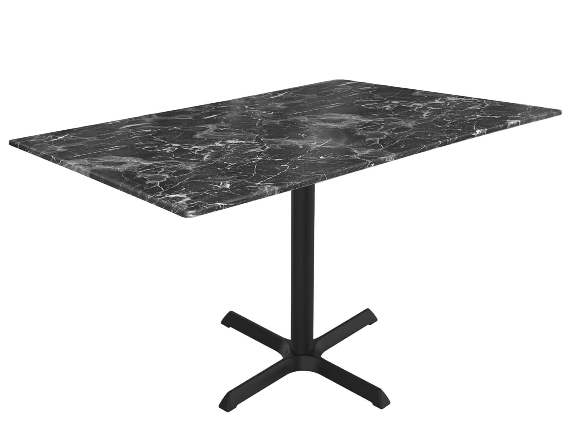 30-Inch Tall Indoor/Outdoor Table with 32 x 48-Inch Diameter Black Marble Rectangle Top, Black Wrinkle Base, and 30 x 30-Inch Diameter Foot 1 30-Inch Tall Indoor/Outdoor Table with 32 x 48-Inch Diameter Black Marble Rectangle Top, Black Wrinkle Base, and 30 x 30-Inch Diameter Foot