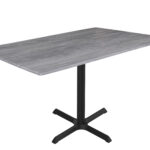 30-Inch Tall Indoor/Outdoor Table with 32 x 48-Inch Diameter Greystone Rectangle Top, Black Wrinkle Base, and 30 x 30-Inch Diameter Foot