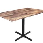 30-Inch Tall Indoor/Outdoor Table with 32 x 48-Inch Diameter Rustic Rectangle Top, Black Wrinkle Base, and 30 x 30-Inch Diameter Foot