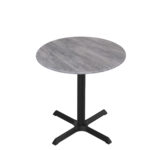 30-Inch Tall Indoor/Outdoor Table with 32-Inch Diameter Greystone Round Top, Black Wrinkle Base, and 30 x 30-Inch Diameter Foot