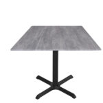 30-Inch Tall Indoor/Outdoor Table with 32 x 32-Inch Diameter Greystone Square Top, Black Wrinkle Base, and 30 x 30-Inch Diameter Foot