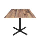 30-Inch Tall Indoor/Outdoor Table with 36 x 36-Inch Diameter Rustic Square Top, Black Wrinkle Base, and 30 x 30-Inch Diameter Foot