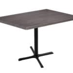 36-Inch Tall Indoor/Outdoor Table with 30 x 48-Inch Diameter Charcoal Rectangle Top, Black Wrinkle Base, and 30 x 30-Inch Diameter Foot