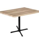 36-Inch Tall Indoor/Outdoor Table with 30 x 48-Inch Diameter Natural Rectangle Top, Black Wrinkle Base, and 30 x 30-Inch Diameter Foot