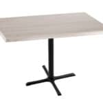 36-Inch Tall Indoor/Outdoor Table with 30 x 48-Inch Diameter White Ash Rectangle Top, Black Wrinkle Base, and 30 x 30-Inch Diameter Foot