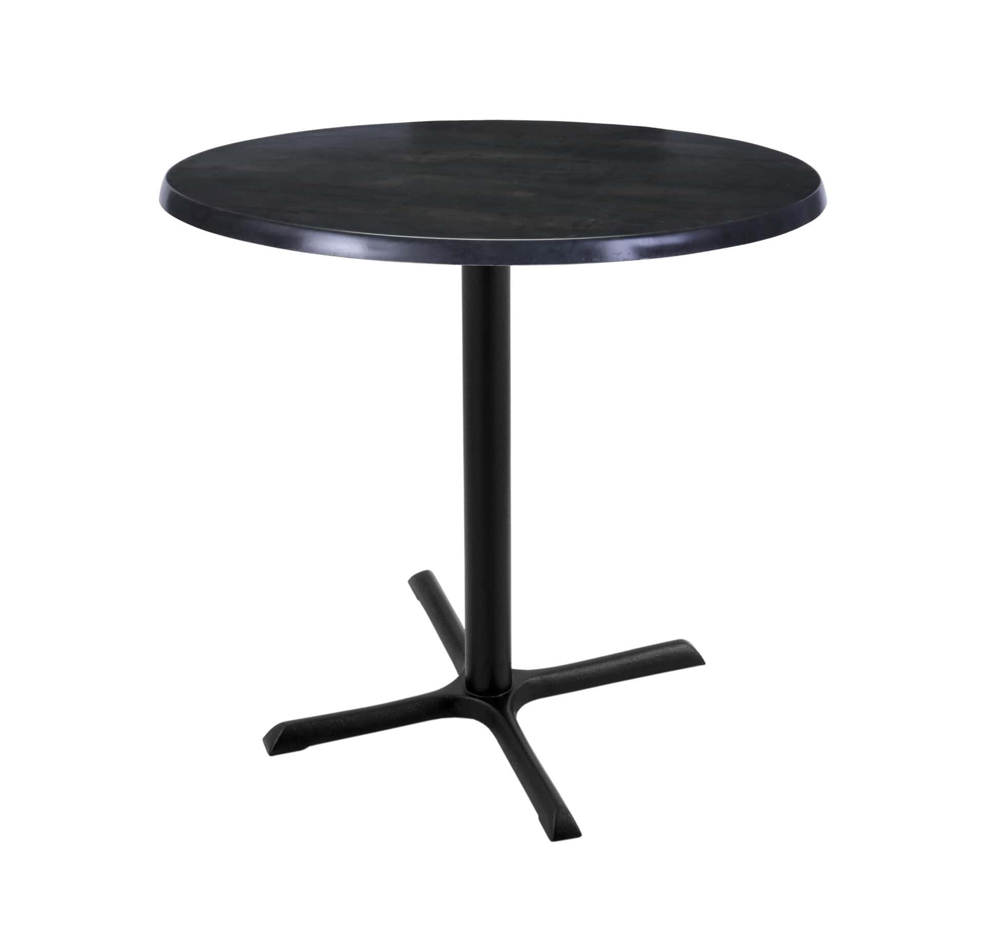 36-Inch Tall Indoor/Outdoor Table with 30-Inch Diameter Black Steel Round Top, Black Wrinkle Base, and 30 x 30-Inch Diameter Foot 1 36-Inch Tall Indoor/Outdoor Table with 30-Inch Diameter Black Steel Round Top, Black Wrinkle Base, and 30 x 30-Inch Diameter Foot