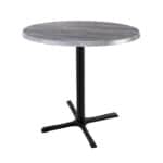 36-Inch Tall Indoor/Outdoor Table with 30-Inch Diameter Greystone Round Top, Black Wrinkle Base, and 30 x 30-Inch Diameter Foot 6 36-Inch Tall Indoor/Outdoor Table with 30-Inch Diameter Greystone Round Top, Black Wrinkle Base, and 30 x 30-Inch Diameter Foot