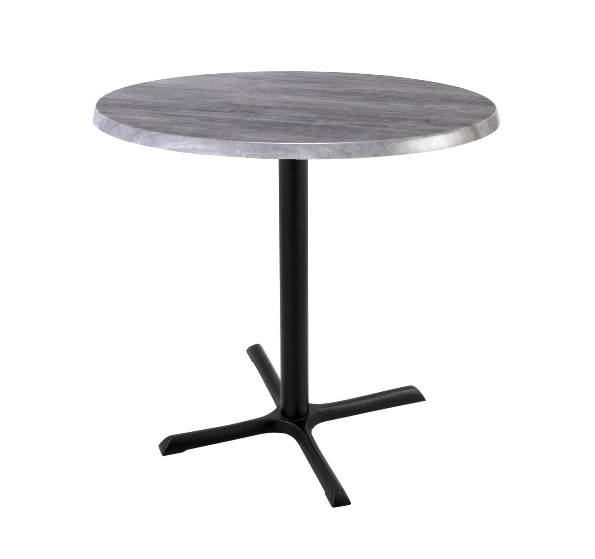 36-Inch Tall Indoor/Outdoor Table with 30-Inch Diameter Greystone Round Top, Black Wrinkle Base, and 30 x 30-Inch Diameter Foot 1 36-Inch Tall Indoor/Outdoor Table with 30-Inch Diameter Greystone Round Top, Black Wrinkle Base, and 30 x 30-Inch Diameter Foot