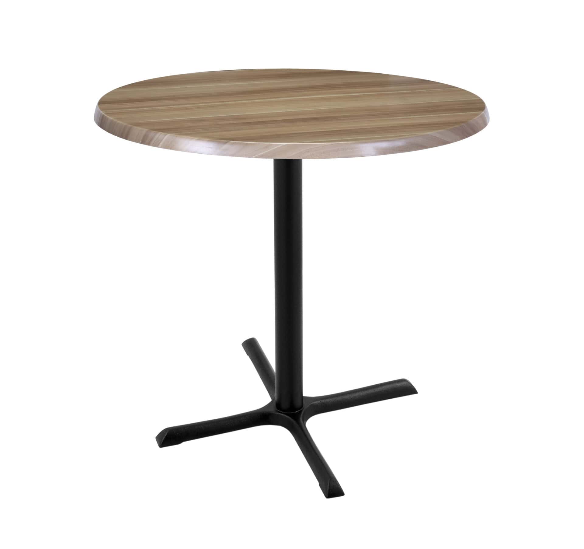36-Inch Tall Indoor/Outdoor Table with 30-Inch Diameter Natural Round Top, Black Wrinkle Base, and 30 x 30-Inch Diameter Foot 1 36-Inch Tall Indoor/Outdoor Table with 30-Inch Diameter Natural Round Top, Black Wrinkle Base, and 30 x 30-Inch Diameter Foot
