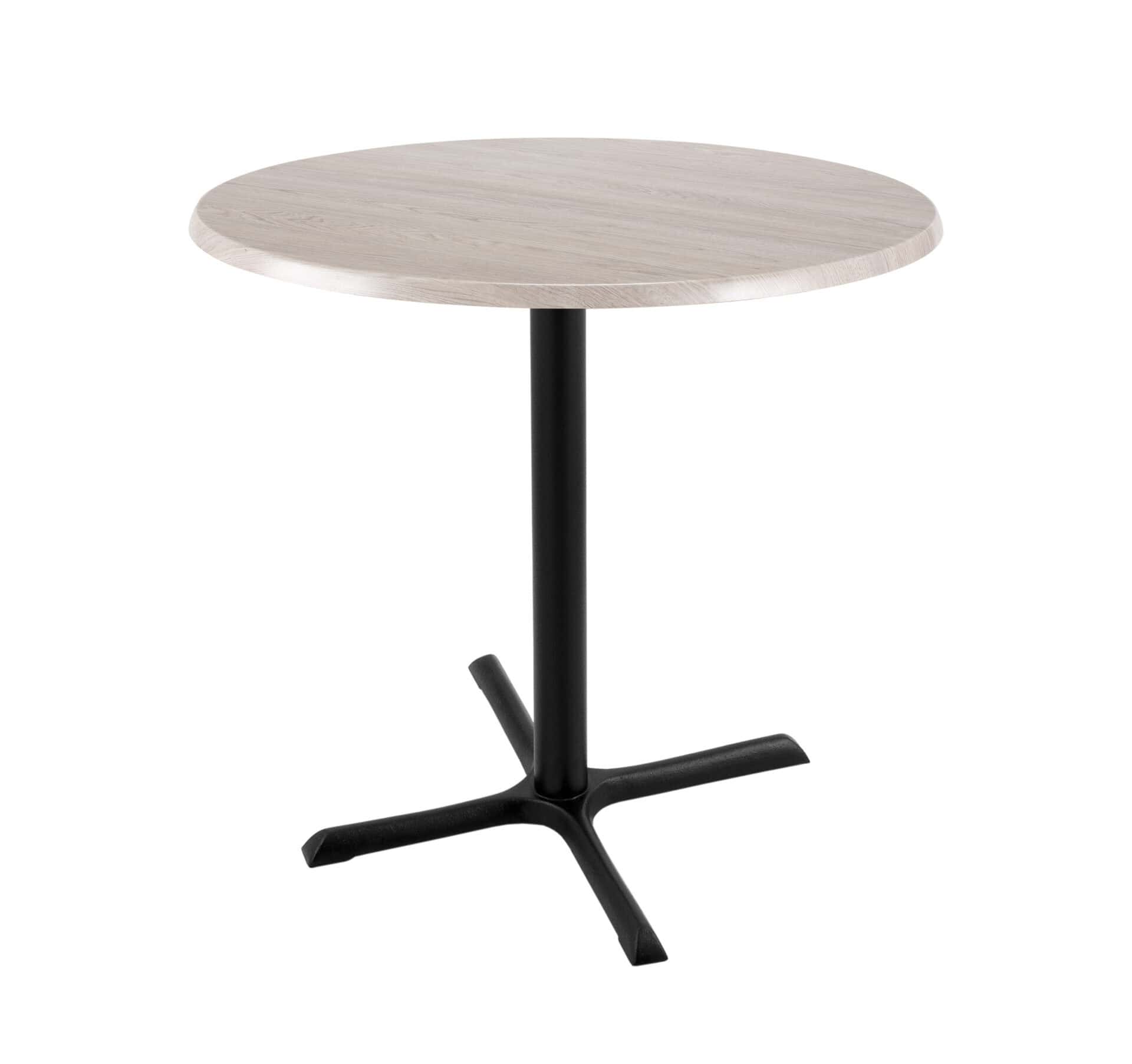 36-Inch Tall Indoor/Outdoor Table with 30-Inch Diameter White Ash Round Top, Black Wrinkle Base, and 30 x 30-Inch Diameter Foot 1 36-Inch Tall Indoor/Outdoor Table with 30-Inch Diameter White Ash Round Top, Black Wrinkle Base, and 30 x 30-Inch Diameter Foot