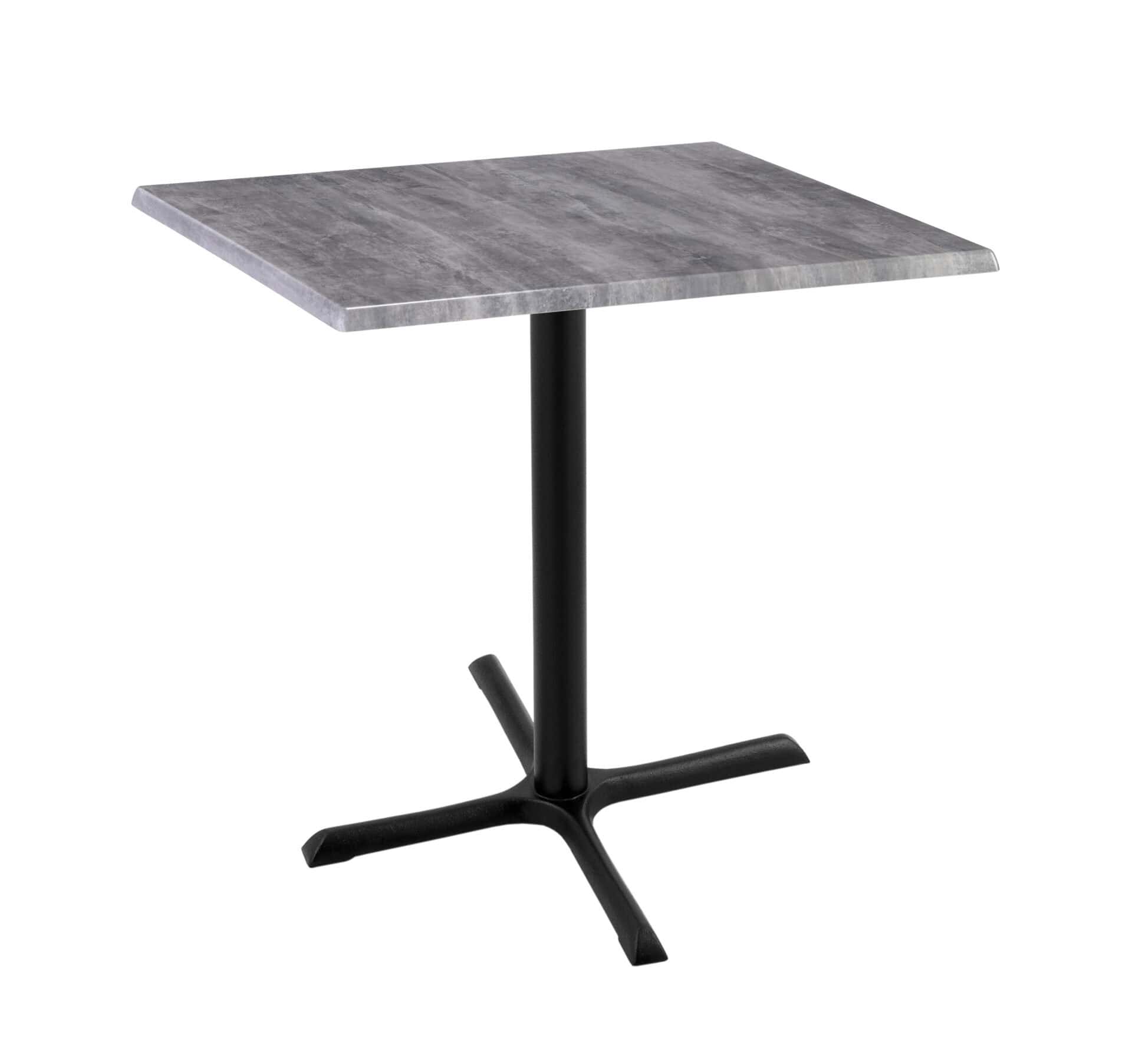 36-Inch Tall Indoor/Outdoor Table with 30 x 30-Inch Diameter Greystone Square Top, Black Wrinkle Base, and 30 x 30-Inch Diameter Foot 1 36-Inch Tall Indoor/Outdoor Table with 30 x 30-Inch Diameter Greystone Square Top, Black Wrinkle Base, and 30 x 30-Inch Diameter Foot