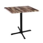 36-Inch Tall Indoor/Outdoor Table with 30 x 30-Inch Diameter Rustic Square Top, Black Wrinkle Base, and 30 x 30-Inch Diameter Foot 6 36-Inch Tall Indoor/Outdoor Table with 30 x 30-Inch Diameter Rustic Square Top, Black Wrinkle Base, and 30 x 30-Inch Diameter Foot