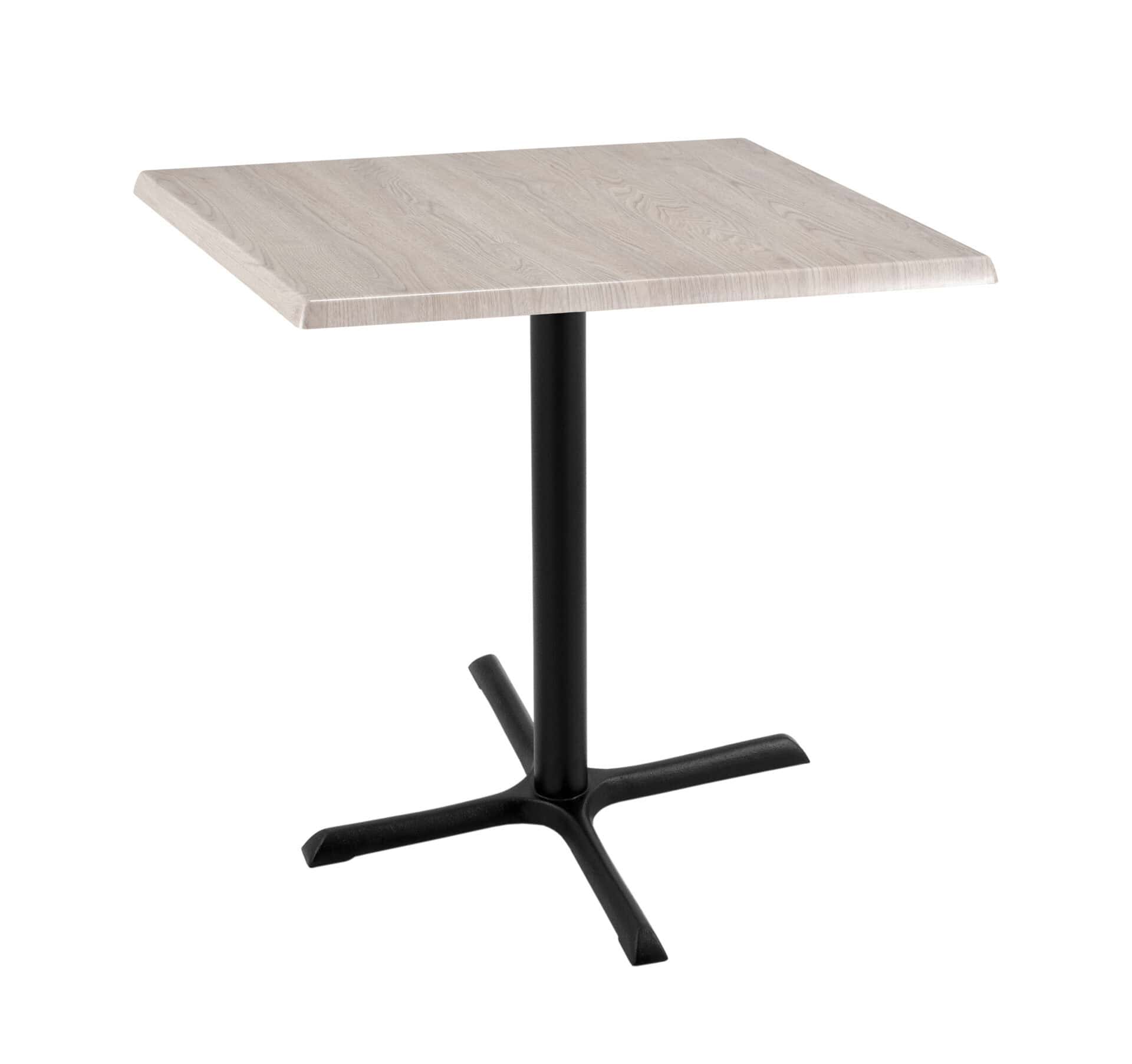36-Inch Tall Indoor/Outdoor Table with 30 x 30-Inch Diameter White Ash Square Top, Black Wrinkle Base, and 30 x 30-Inch Diameter Foot 1 36-Inch Tall Indoor/Outdoor Table with 30 x 30-Inch Diameter White Ash Square Top, Black Wrinkle Base, and 30 x 30-Inch Diameter Foot
