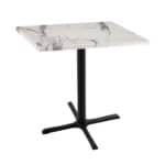 36-Inch Tall Indoor/Outdoor Table with 30 x 30-Inch Diameter White Marble Square Top, Black Wrinkle Base, and 30 x 30-Inch Diameter Foot 6 36-Inch Tall Indoor/Outdoor Table with 30 x 30-Inch Diameter White Marble Square Top, Black Wrinkle Base, and 30 x 30-Inch Diameter Foot