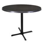 36-Inch Tall Indoor/Outdoor Table with 36-Inch Diameter Charcoal Round Top, Black Wrinkle Base, and 30 x 30-Inch Diameter Foot
