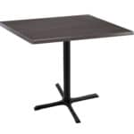 36-Inch Tall Indoor/Outdoor Table with 36 x 36-Inch Diameter Charcoal Square Top, Black Wrinkle Base, and 30 x 30-Inch Diameter Foot