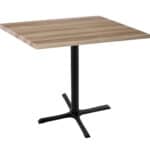 36-Inch Tall Indoor/Outdoor Table with 36 x 36-Inch Diameter Natural Square Top, Black Wrinkle Base, and 30 x 30-Inch Diameter Foot 6 36-Inch Tall Indoor/Outdoor Table with 36 x 36-Inch Diameter Natural Square Top, Black Wrinkle Base, and 30 x 30-Inch Diameter Foot