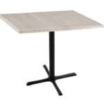 36-Inch Tall Indoor/Outdoor Table with 36 x 36-Inch Diameter White Ash Square Top, Black Wrinkle Base, and 30 x 30-Inch Diameter Foot