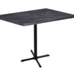 42-Inch Tall Indoor/Outdoor Table with 30 x 48-Inch Diameter Black Steel Rectangle Top, Black Wrinkle Base, and 30 x 30-Inch Diameter Foot